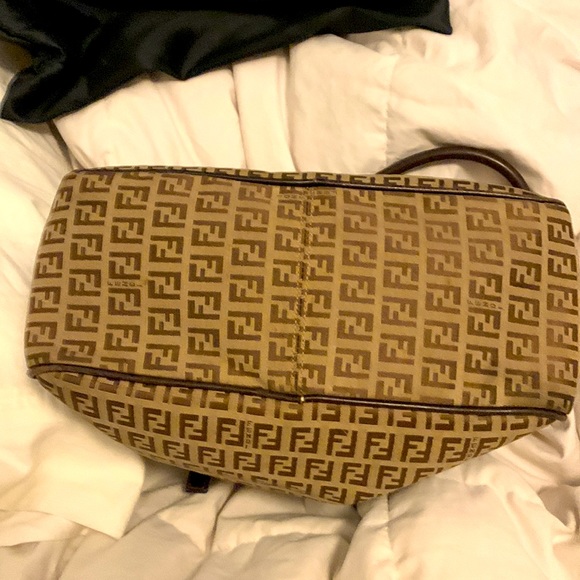 Authentic FENDI Zucchino  Hand Boston Bag Purse - Picture 4 of 9